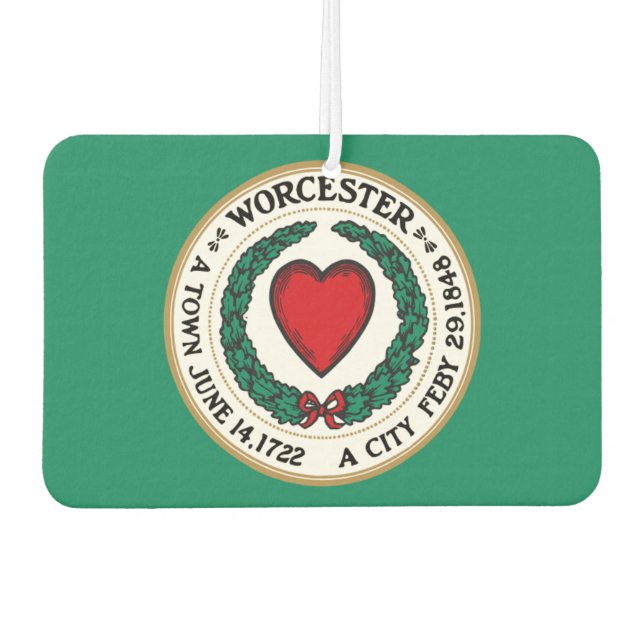 Désodorisant Pour Voiture Drapeau de la ville de Worcester (Devant)