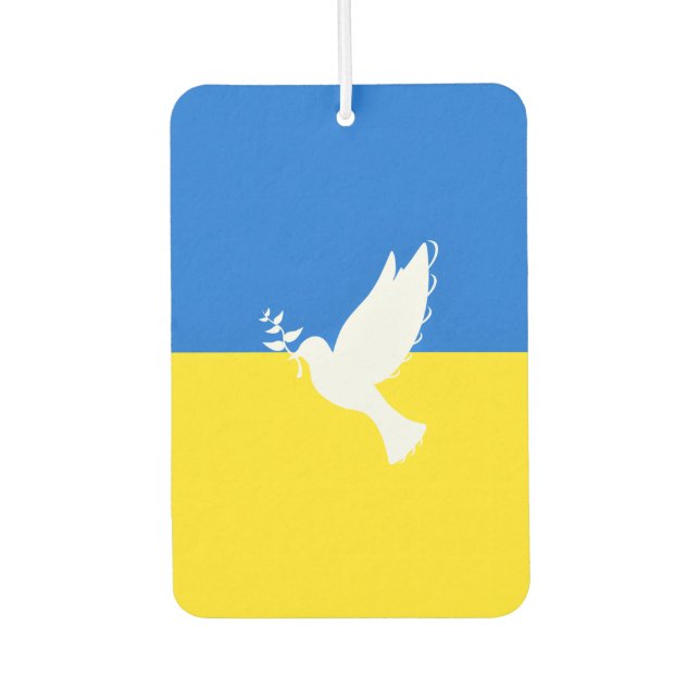 Désodorisant Pour Voiture Drapeau de l'Ukraine Air Freshener Dove of Peace (Devant)