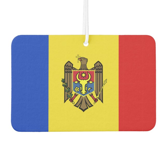 Désodorisant Pour Voiture Drapeau de Moldova (Devant)