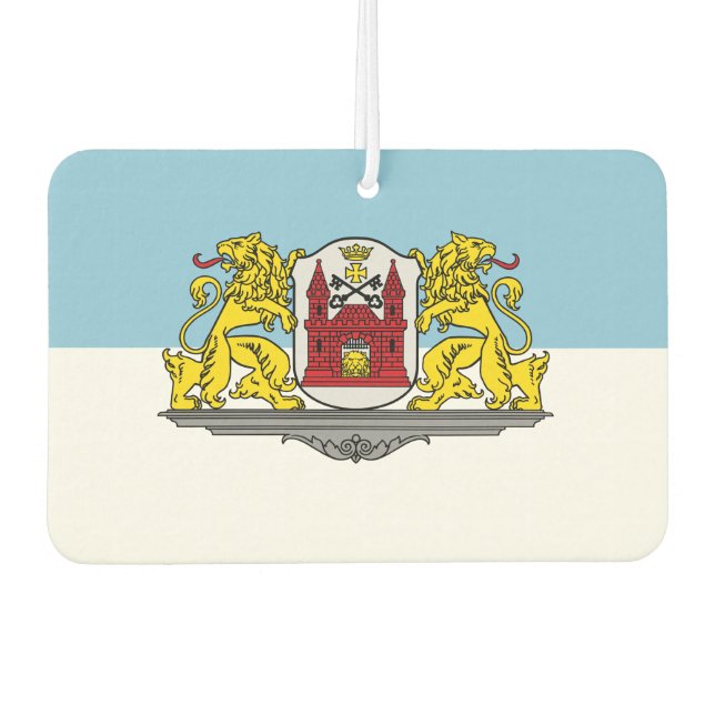 Désodorisant Pour Voiture Drapeau de Riga, Lettonie Bib (Devant)