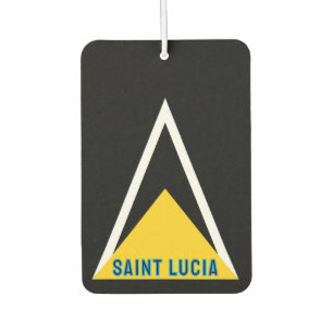 Désodorisant Pour Voiture Drapeau de Sainte-Lucie - Noir
