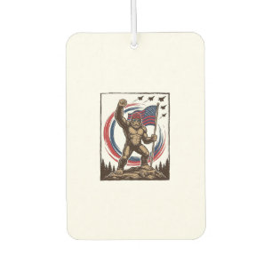 Désodorisant Pour Voiture Drapeau de Sasquatch patriotique vintage