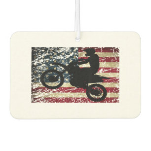 Désodorisant Pour Voiture Drapeau Dirt Vélo USA Drapeau T-Shirt Motocross Dr