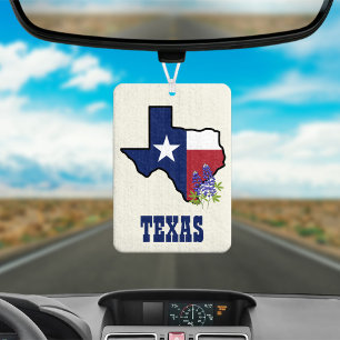 Désodorisant Pour Voiture Drapeau du Texas et bleu fleur