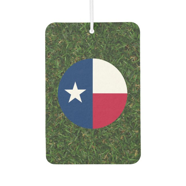 Désodorisant Pour Voiture Drapeau du Texas sur l'herbe (Devant)