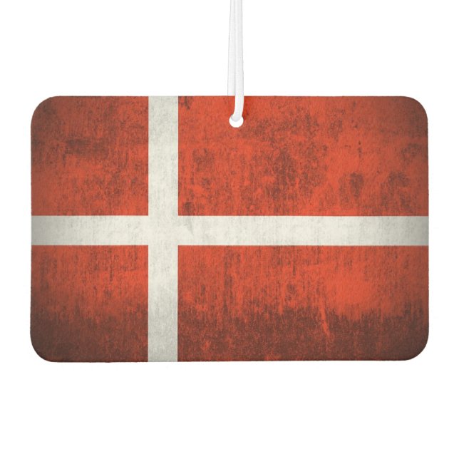 Désodorisant Pour Voiture Drapeau Grunge Du Danemark (Devant)