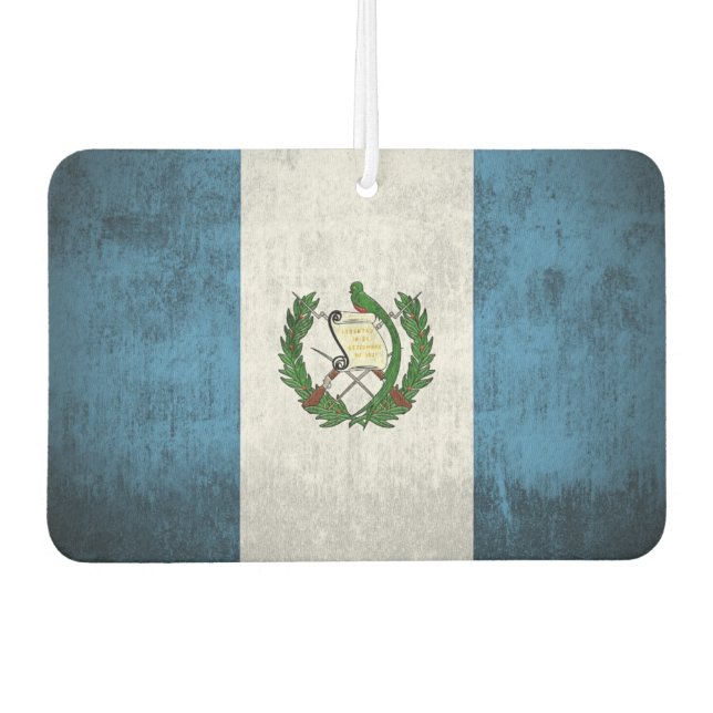 Désodorisant Pour Voiture Drapeau Grunge Du Guatemala (Devant)