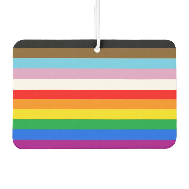DÉSODORISANT POUR VOITURE DRAPEAU PRIDE LGBTQ+ INCLUSIF (Devant)