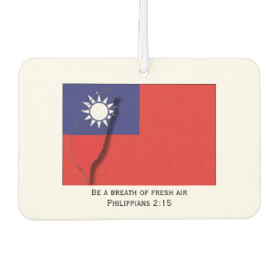 Désodorisant Pour Voiture DRAPEAU TAIWAN Patriotique Plan Taïwanais