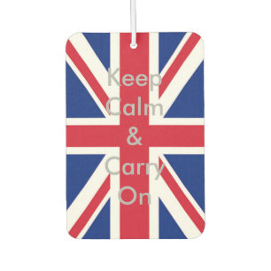 Désodorisant Pour Voiture drapeau union jack garder calme et continuer
