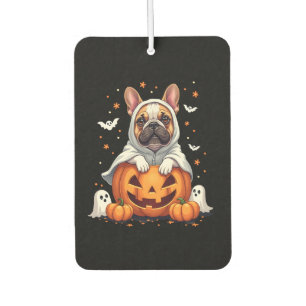 Désodorisant Pour Voiture Drôle de Bulldog Anglais Fantôme Boo Halloween Fem