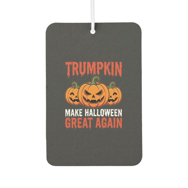 Désodorisant Pour Voiture Drôle de citrouille Trumpkin parodie d'Halloween (Devant)