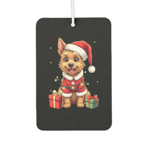 Désodorisant Pour Voiture Drôle de décor de Noël Père Noël Border Terrier Ch