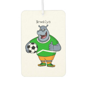 Désodorisant Pour Voiture Drôle de joueur de football hippo dessin humoristi