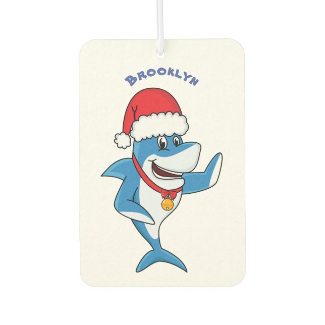 Désodorisant Pour Voiture Drôle dessin animé de requin de Noël (Devant)