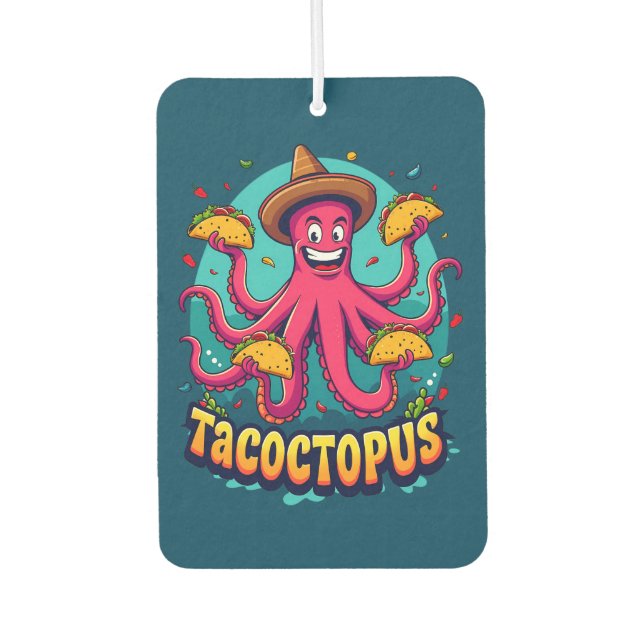 Désodorisant Pour Voiture Drôle Taco Octopus Cartoon Alimentation Pun (Devant)