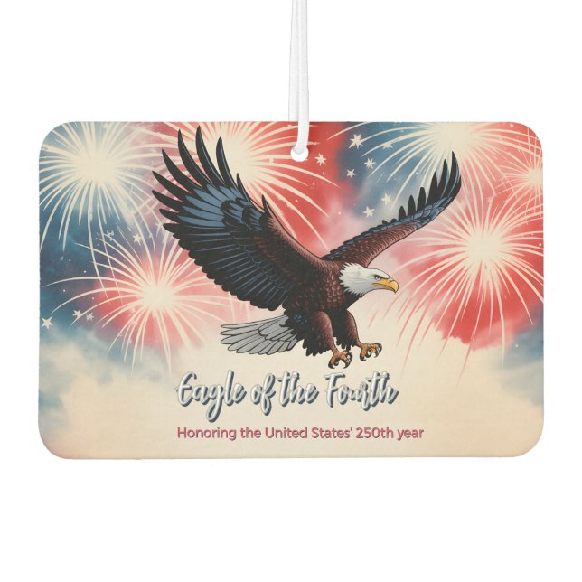 Désodorisant Pour Voiture Eagle Calendar 2026 • New Car Scent • 1776–2026 US (Devant)