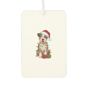 Désodorisant Pour Voiture Éclairage de Noël chapeau australien Terrier Chien