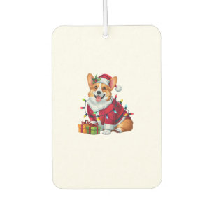 Désodorisant Pour Voiture Éclairage de Noël Santa Chien Corgi Gallois Noël 