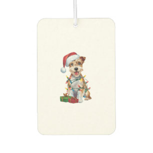 Désodorisant Pour Voiture Éclairage de Noël Santa Silky Terrier Chien Christ