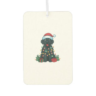 Désodorisant Pour Voiture Éclairage Noël Chapeau noir Golden Retriever Chien