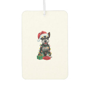 Désodorisant Pour Voiture Éclairage Noël Chapeau noir russe Terrier chien
