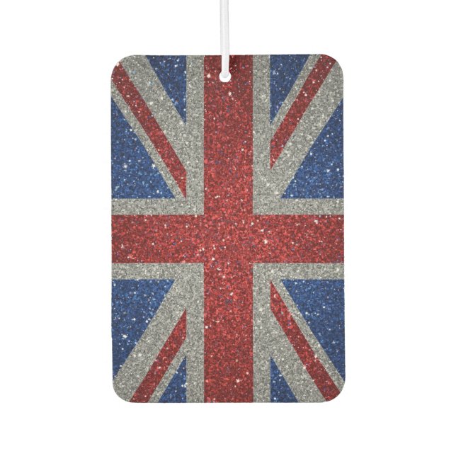 Désodorisant Pour Voiture Elegant glitter Patriotic U.K. flag (Devant)