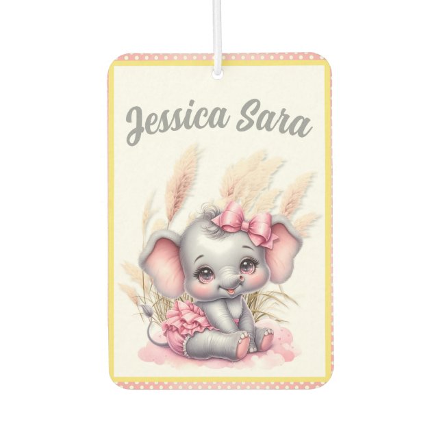 Désodorisant Pour Voiture Eléphant rose doux - Sourires d'arachide (Devant)