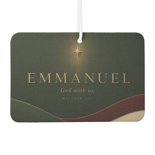 Désodorisant Pour Voiture EMMANUEL | Matthieu 1:23 Chrétien (Devant)