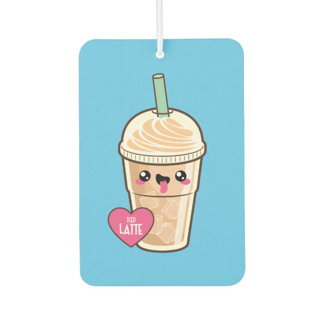 Désodorisant Pour Voiture Emoji Iced Latte (Devant)