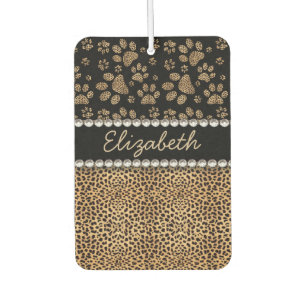 Désodorisant Pour Voiture Empreintes de pattes Leopard Spot Rhinestone IMPRI