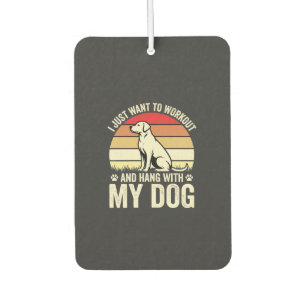 Désodorisant Pour Voiture Entraînement avec mon chien Coucher de soleil rétr