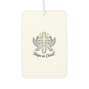 Désodorisant Pour Voiture Espoir en Christ Colombe Croix Design Chrétien Vin