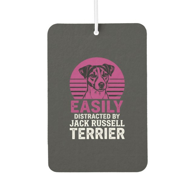 Désodorisant Pour Voiture Facilement Distrait Par Jack Russell Terrier (Devant)