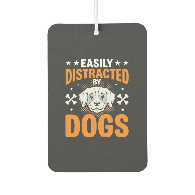 Désodorisant Pour Voiture Facilement Distrait Par Les Chiens (Devant)
