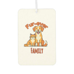 Désodorisant Pour Voiture Famille pour toujours – Joli chat et chien pour le