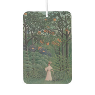 Désodorisant Pour Voiture Femme marchant dans une forêt exotique, Henri Rous