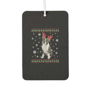 Désodorisant Pour Voiture FEMMES Boston Terrier Xmas laide de Noël