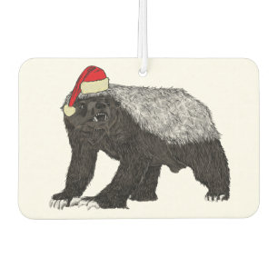 Désodorisant Pour Voiture Fête Blaireau Miel Méchant Père Noël Noël Animal