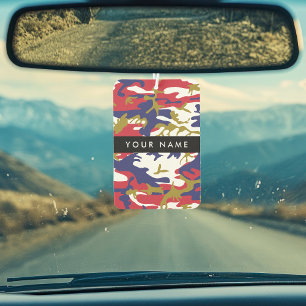 Désodorisant Pour Voiture Fête de l'Indépendance Camouflage Votre nom Person