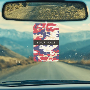Désodorisant Pour Voiture Fête de l'Indépendance Camouflage Votre nom Person
