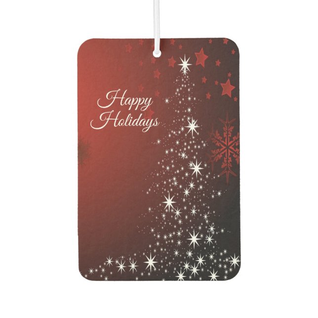 Désodorisant Pour Voiture Fête de Noël Etoiles blanches Arbre Red Feux de ne (Devant)