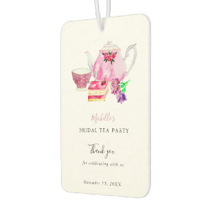 Désodorisant Pour Voiture Fête de thé de douche de mariage à l'aquarelle Mer