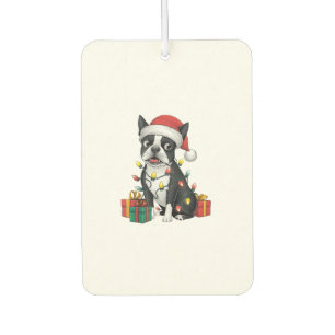 Désodorisant Pour Voiture Feu de Noël Santa Hat Boston Terrier Chien Noël