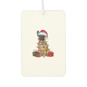 Désodorisant Pour Voiture Feu de Noël Santa Hat Chien belge Malinois Chris