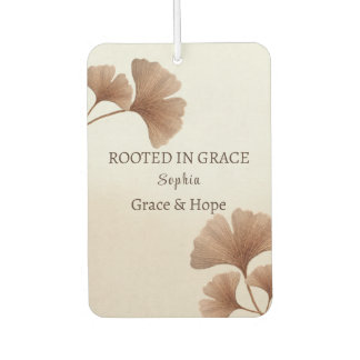 Désodorisant Pour Voiture Feuille de Ginkgo Brun Rougeâtre Personnalisée ave