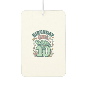 Désodorisant Pour Voiture Fille d'anniversaire 10 Tortue de mer Gravure vint
