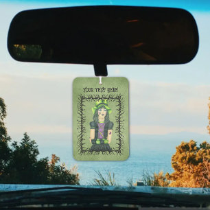 Désodorisant Pour Voiture Fille gothique chapeau vert tatouages Branches bar