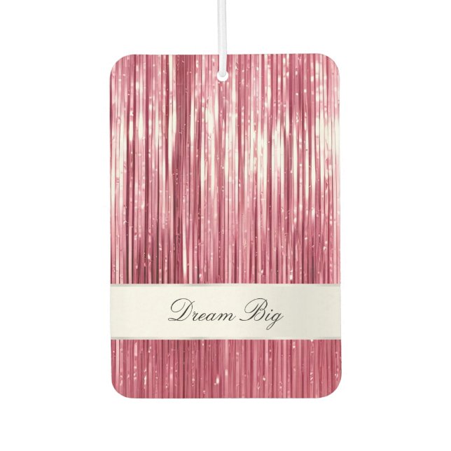 Désodorisant Pour Voiture Fille rose Glam Glitzy Tinsel Stripes (Devant)