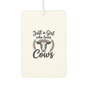 Désodorisant Pour Voiture Fille Vintage Qui Aime Les Vaches Fleur Cow Chemis